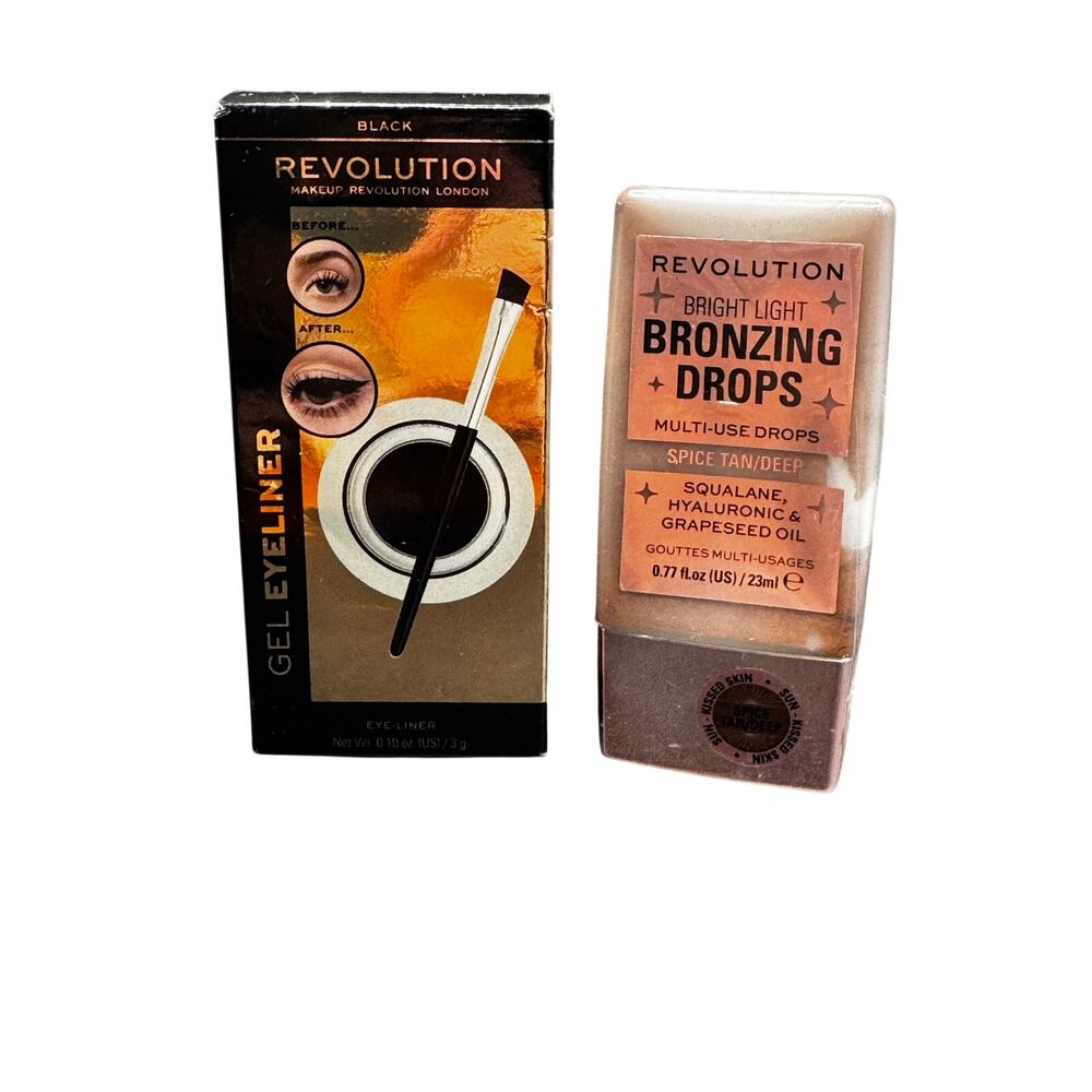 NWT Revolution Set-Black Gel Eyeliner & Bronzing Drops